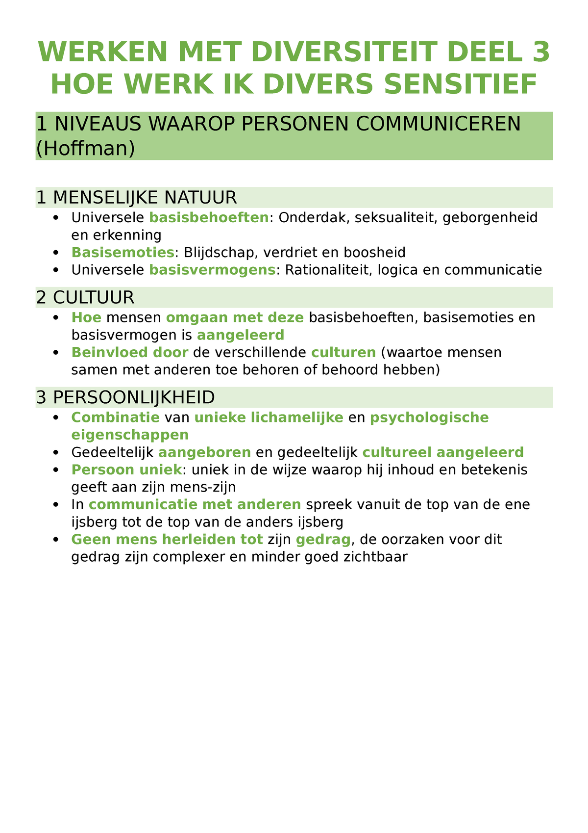 Samenvatting DEEL 3 - WERKEN MET DIVERSITEIT DEEL 3 HOE WERK IK DIVERS ...