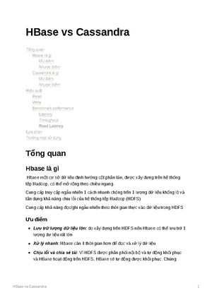 Hbase Overview - Hbase Overview Hạn chế của Hbase Hadoop chỉ có thể ...