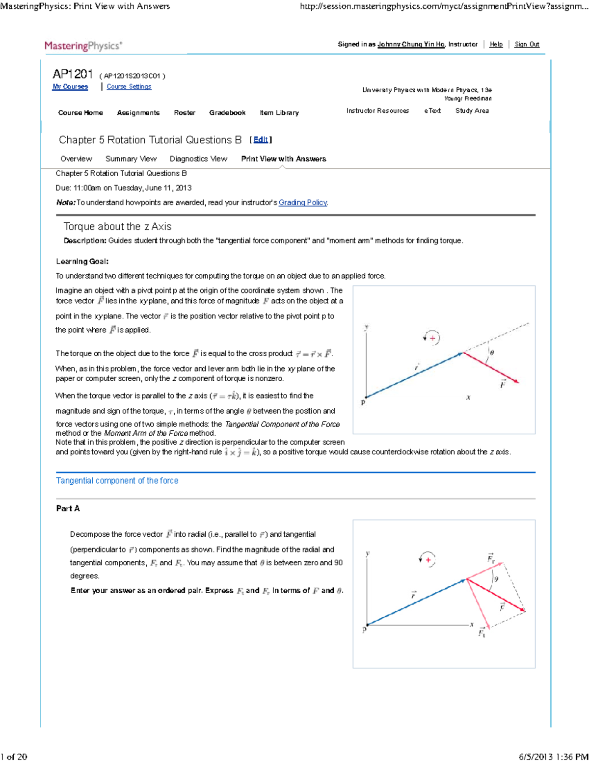 Chapter 5b Tutorials - MasteringPhysics: Print View With Answers 1 Of ...