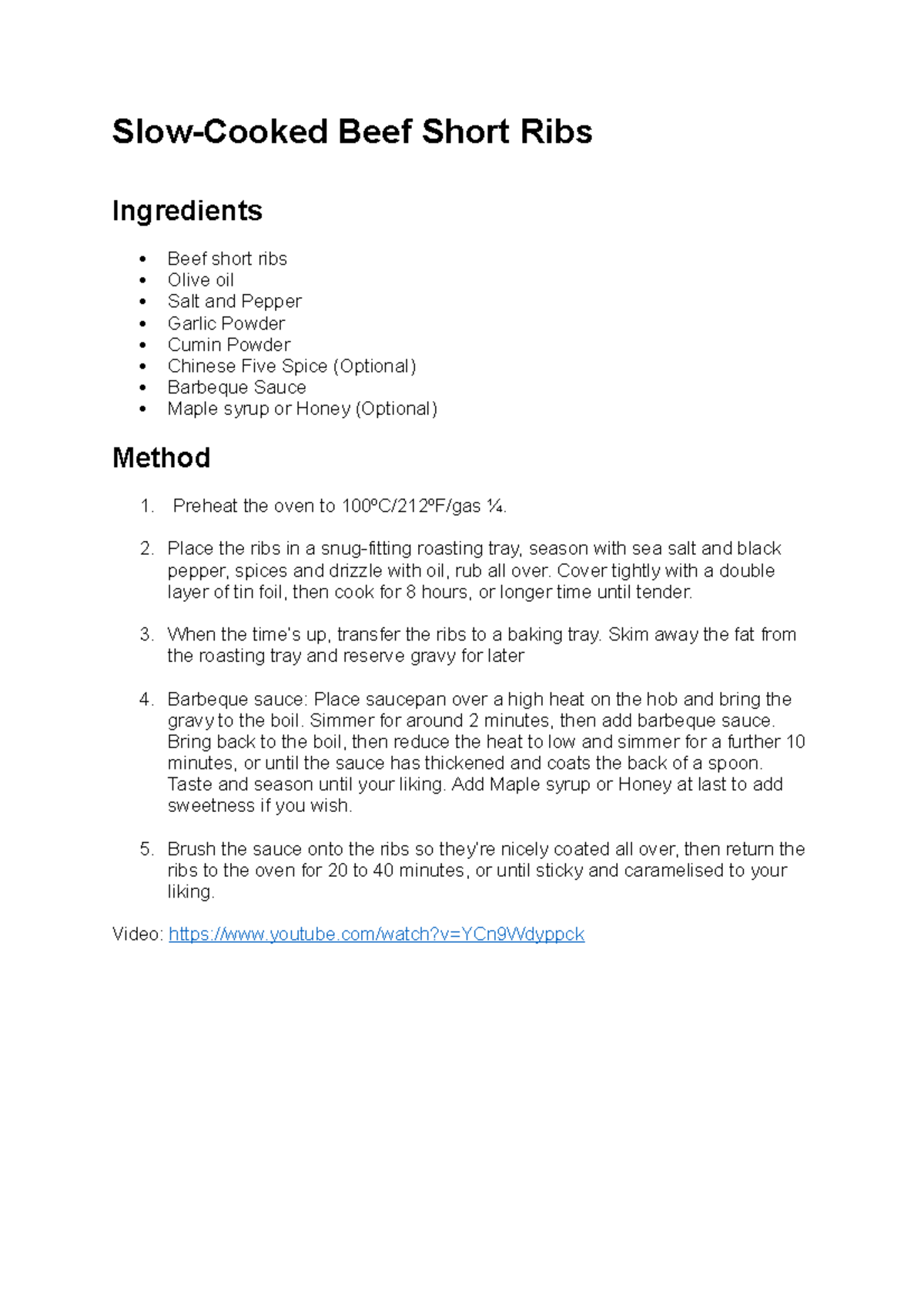 Slow Cooked Beef Short Ribs SlowCooked Beef Short Ribs Ingredients