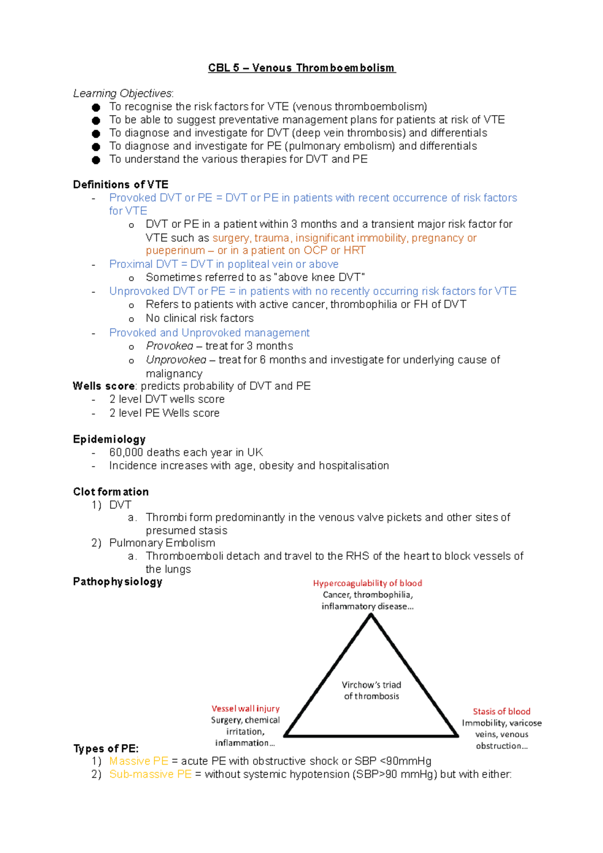 CBL 5 - VTE - CBL on VTE - CBL 5 – Venous Thromboembolism Learning ...