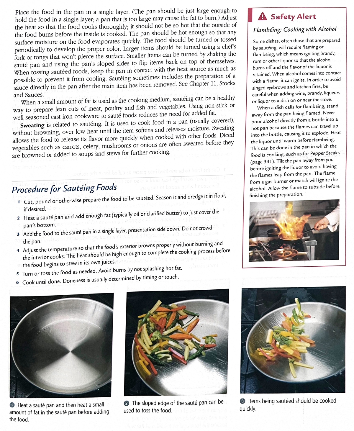 Cooking 12 - Class Review. - Place the food in the pan in a single ...