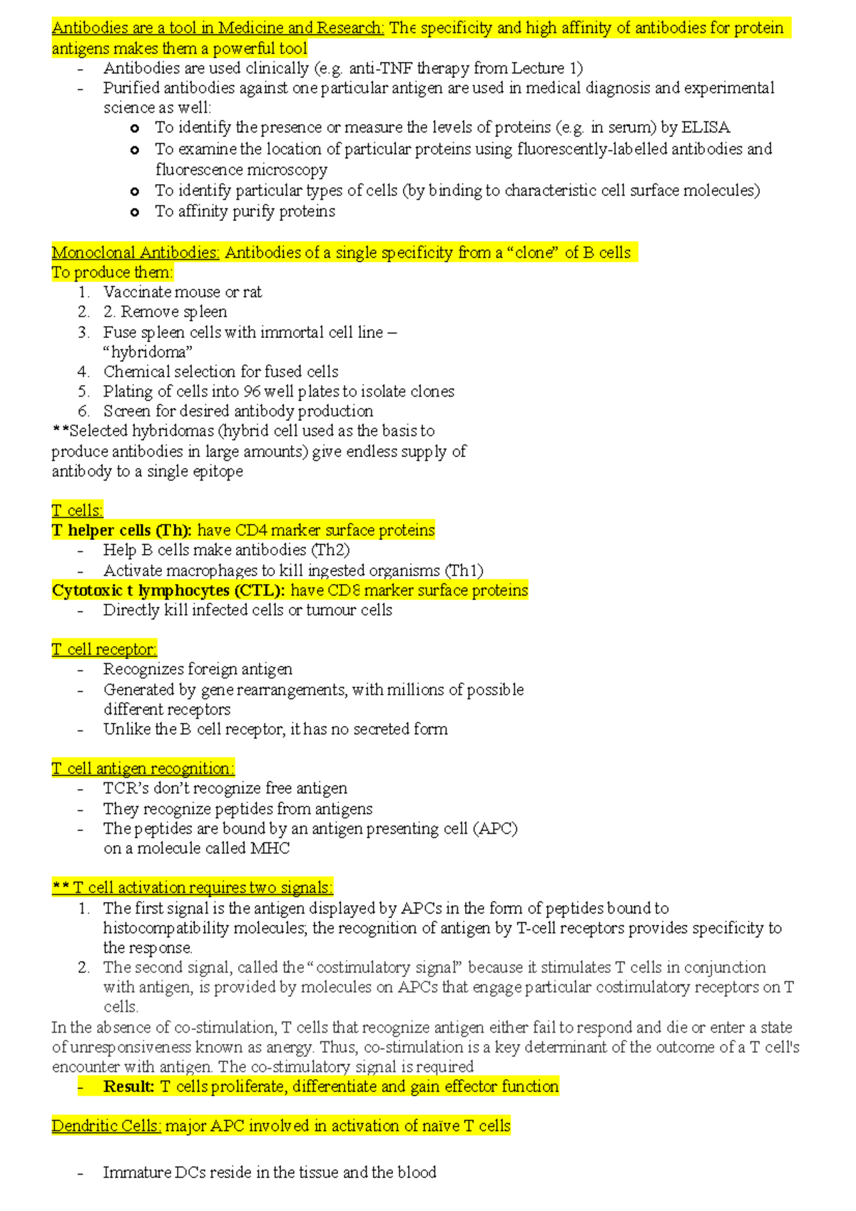 Week 3 summary - Antibodies are a tool in Medicine and Research: The ...