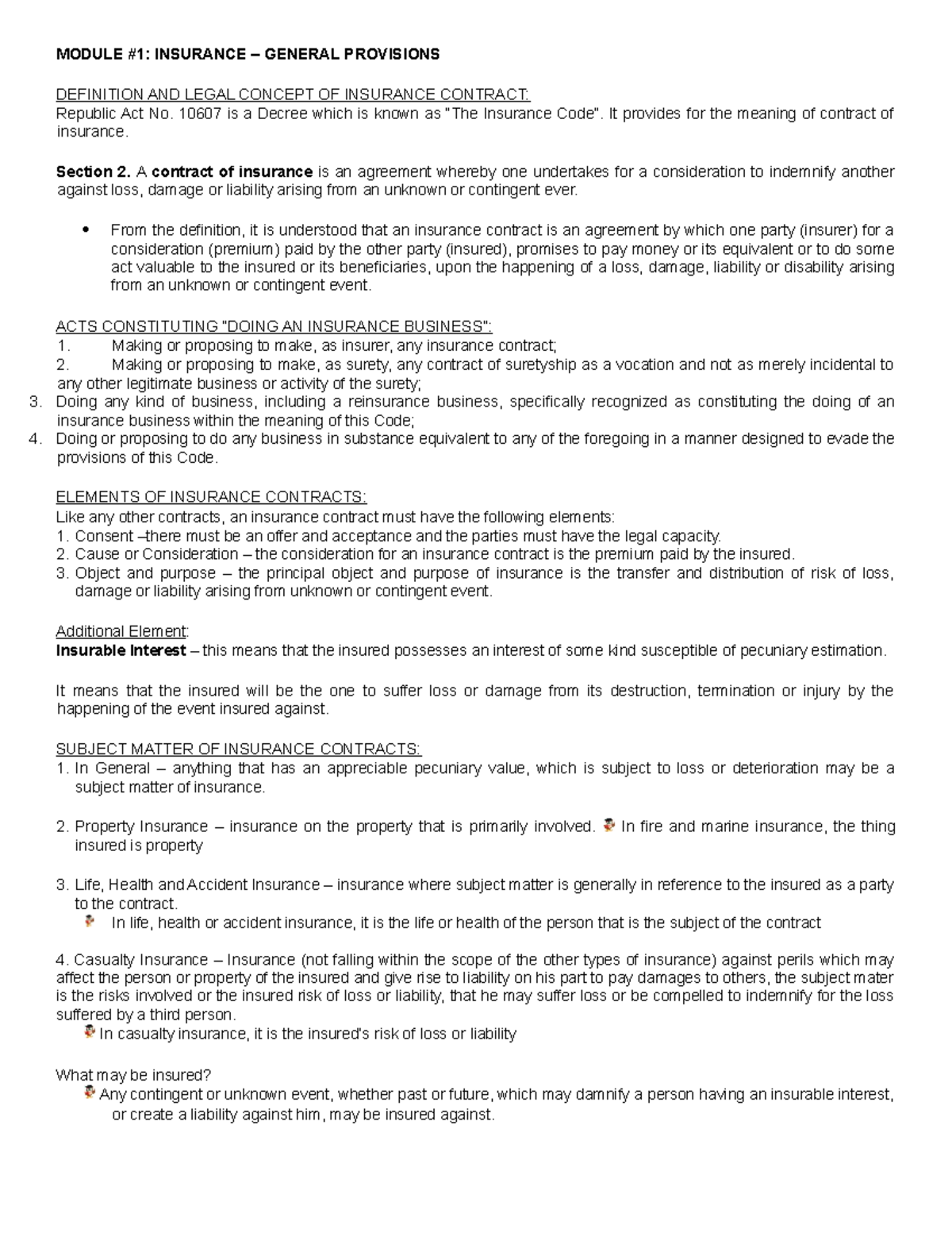 Sas1-bam200 - Bam 200 - Module #1: Insurance – General Provisions 