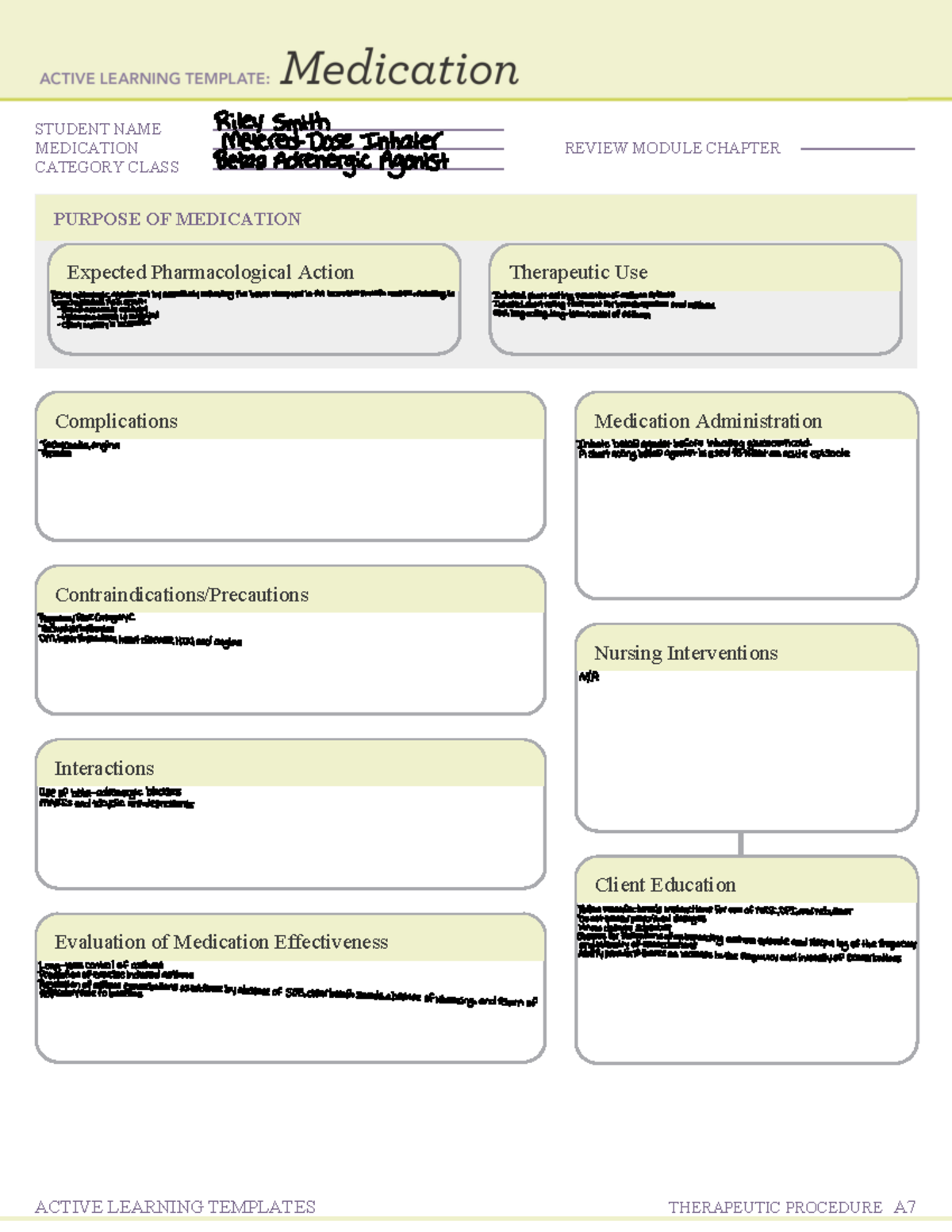 ATI Airflow Disorder MDI - STUDENT NAME MEDICATION REVIEW MODULE ...