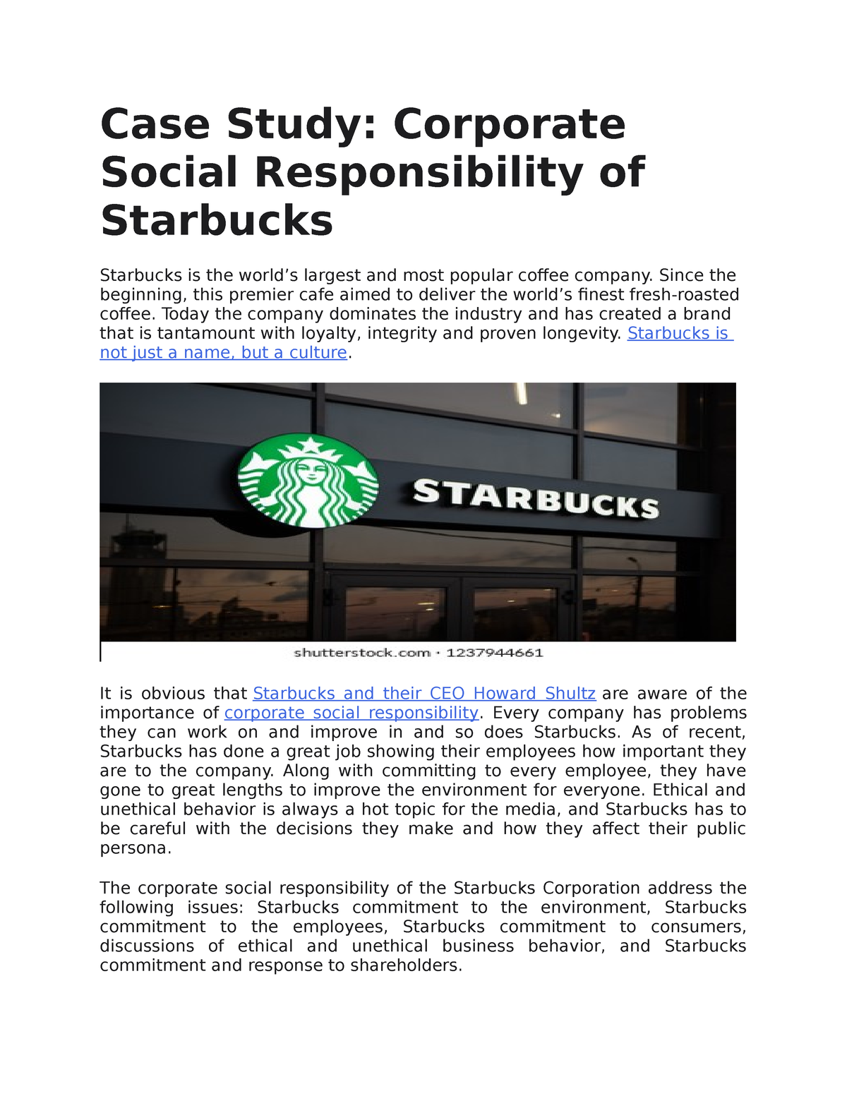 starbucks consumer behavior case study pdf