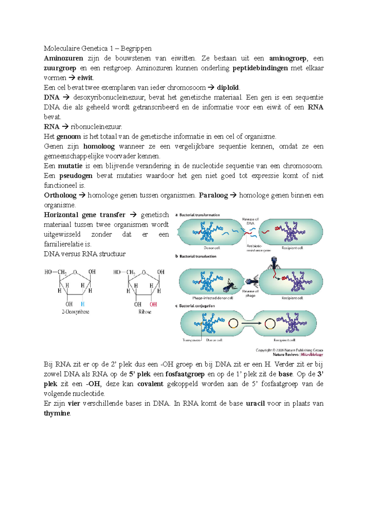 Moleculaire Genetica 1 Begrippen - Moleculaire Genetica 1 Begrippen ...