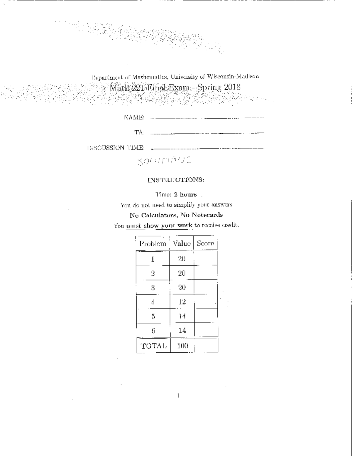 Spring 2018 - final exam solutions - MATH 221 - Studocu