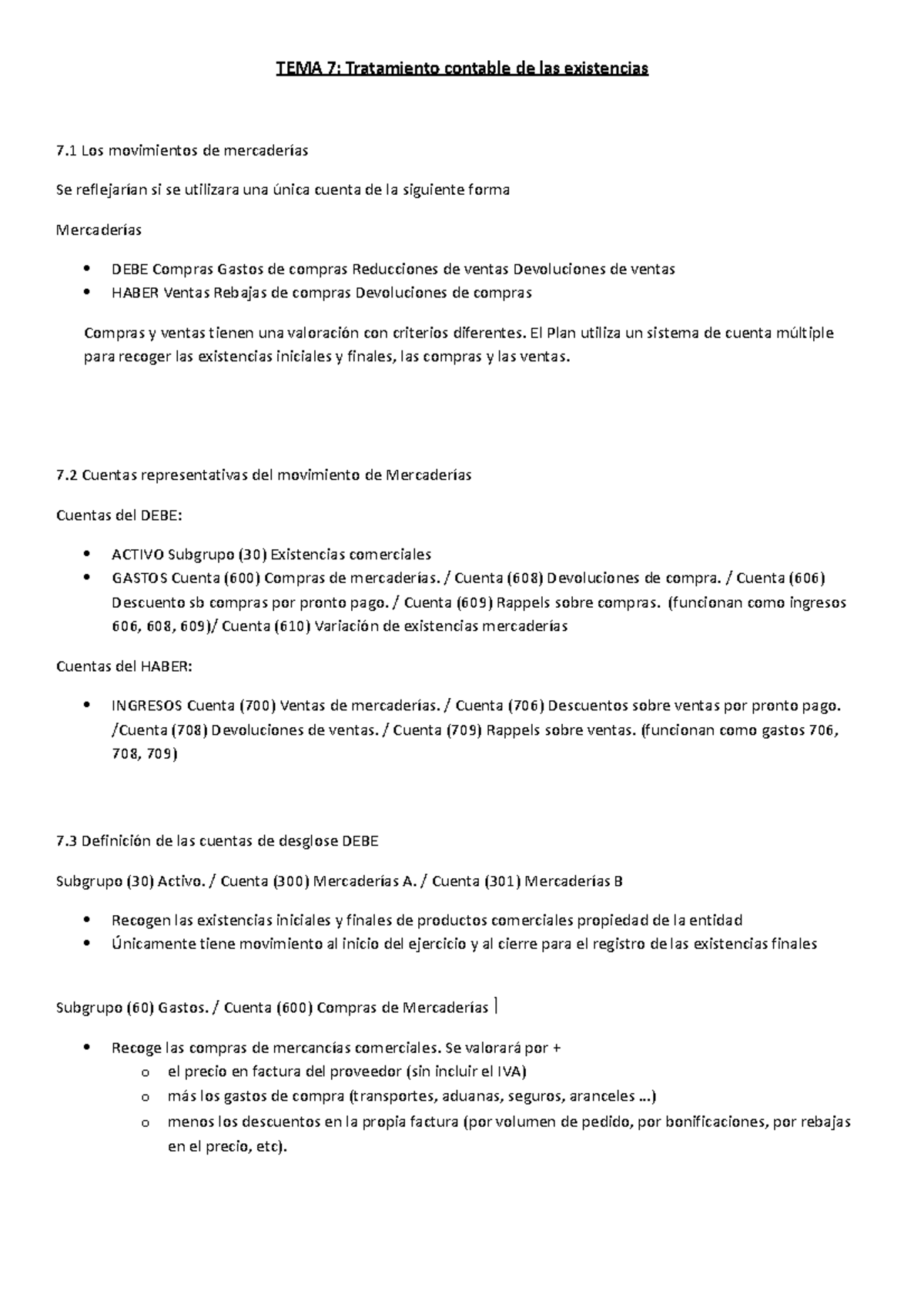 TEMA 7,8 y 9 Contabilidad - TEMA 7: Tratamiento contable de las ...