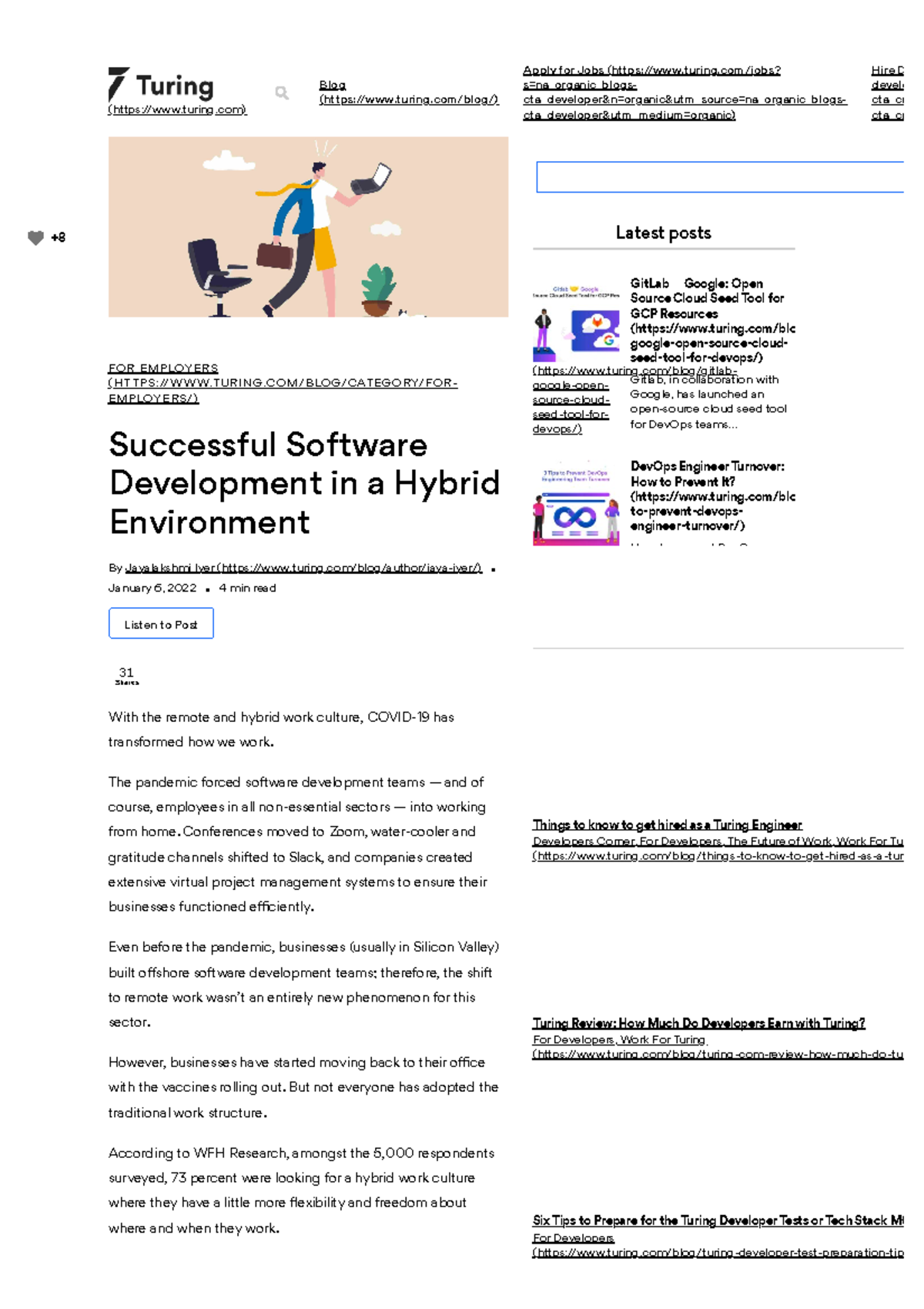 Successful Software Development in a Hybrid Environment - (turing) Blog ...