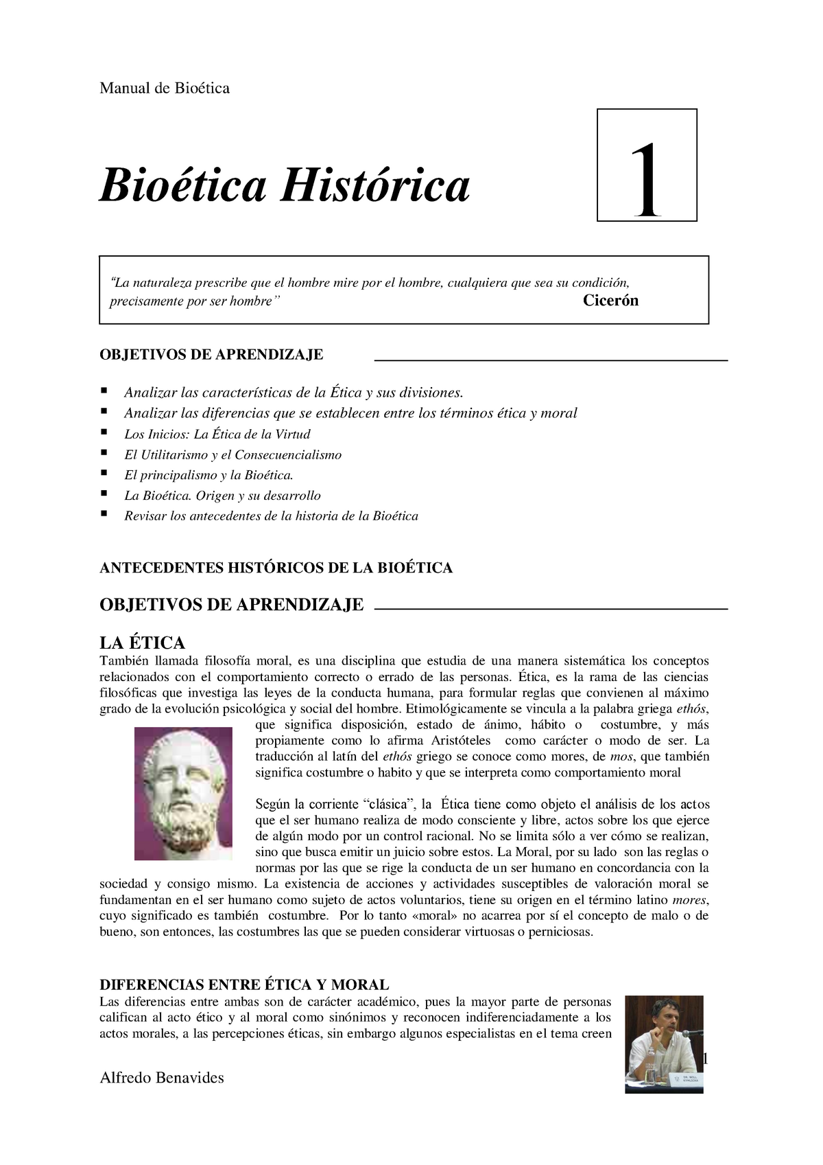 S 1. Lectura Teoria DE LA Etica A LA Bioeticaica 2 - 1 Bioética ...