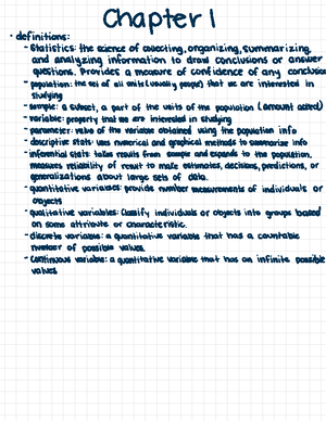 Stats Ch. 5 - Statistics notes covering probability - chapter 5 ...
