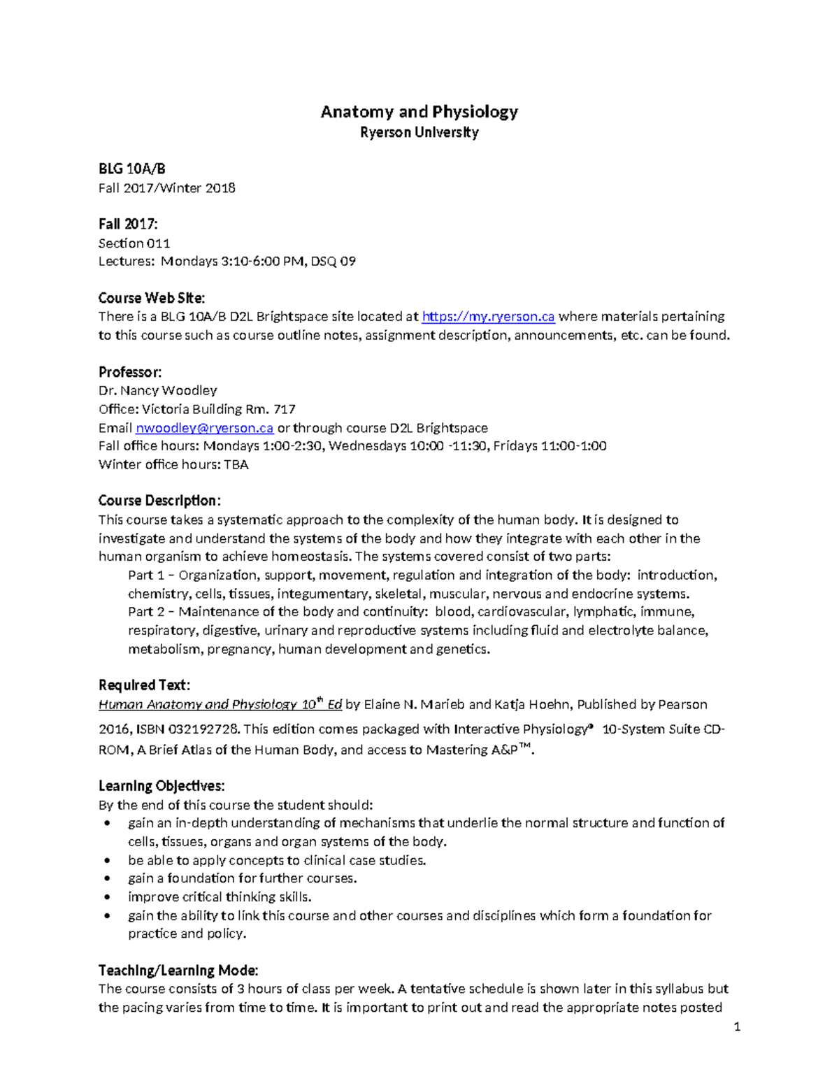 BLG+10AB+syllabus+2017-2018 - Anatomy and Physiology Ryerson University ...
