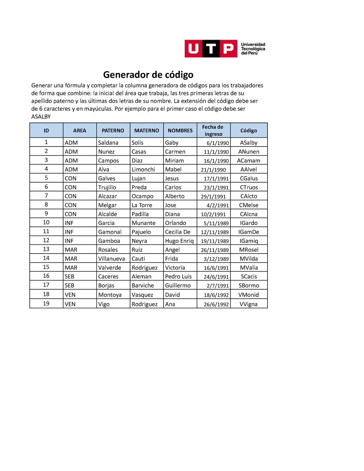 Semana 5 - Excel - Excel Para La Tarea.xlsx - Generador - Generador De ...