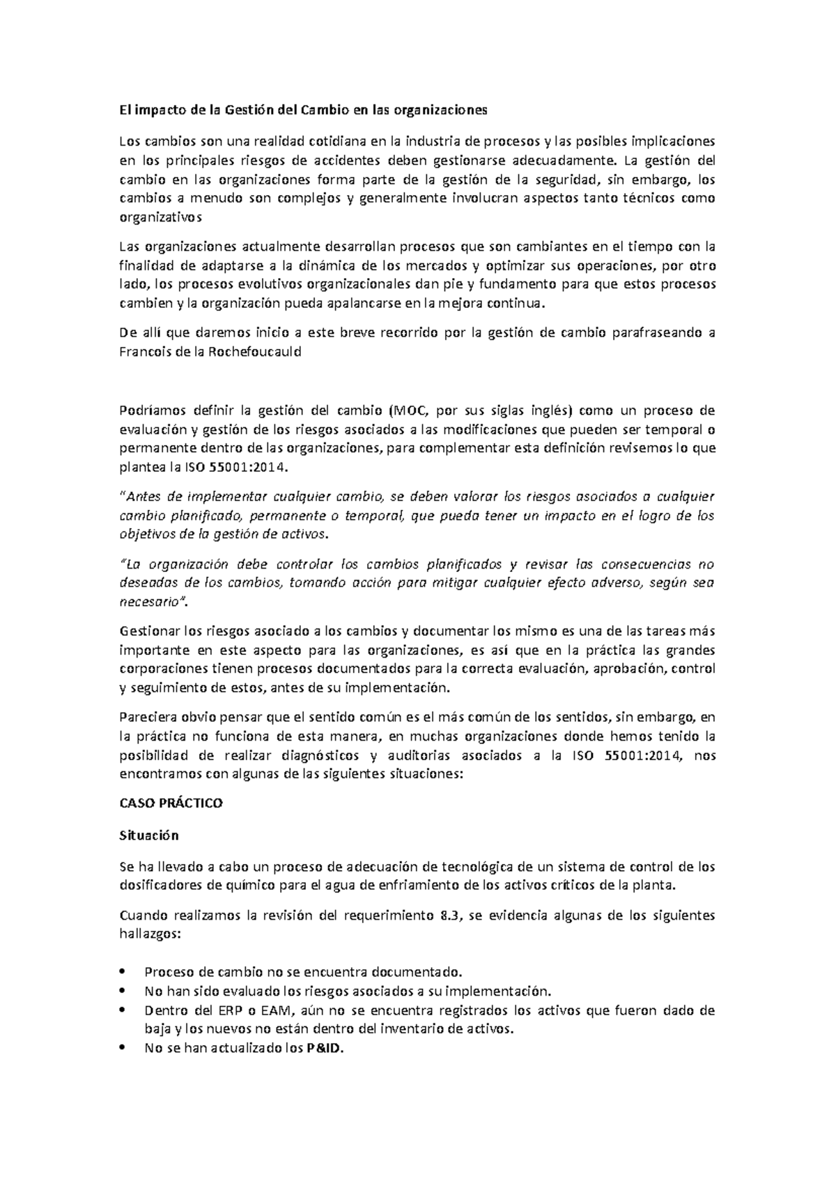 El impacto de la Gestión del Cambio en las organizaciones - La gestión ...