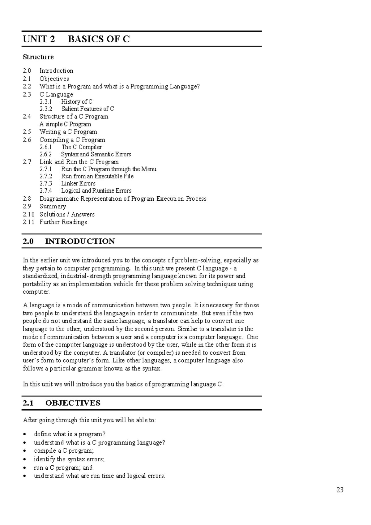 Unit-2 - Unit 2 - Basics of C UNIT 2 BASICS OF C Structure 2 ...