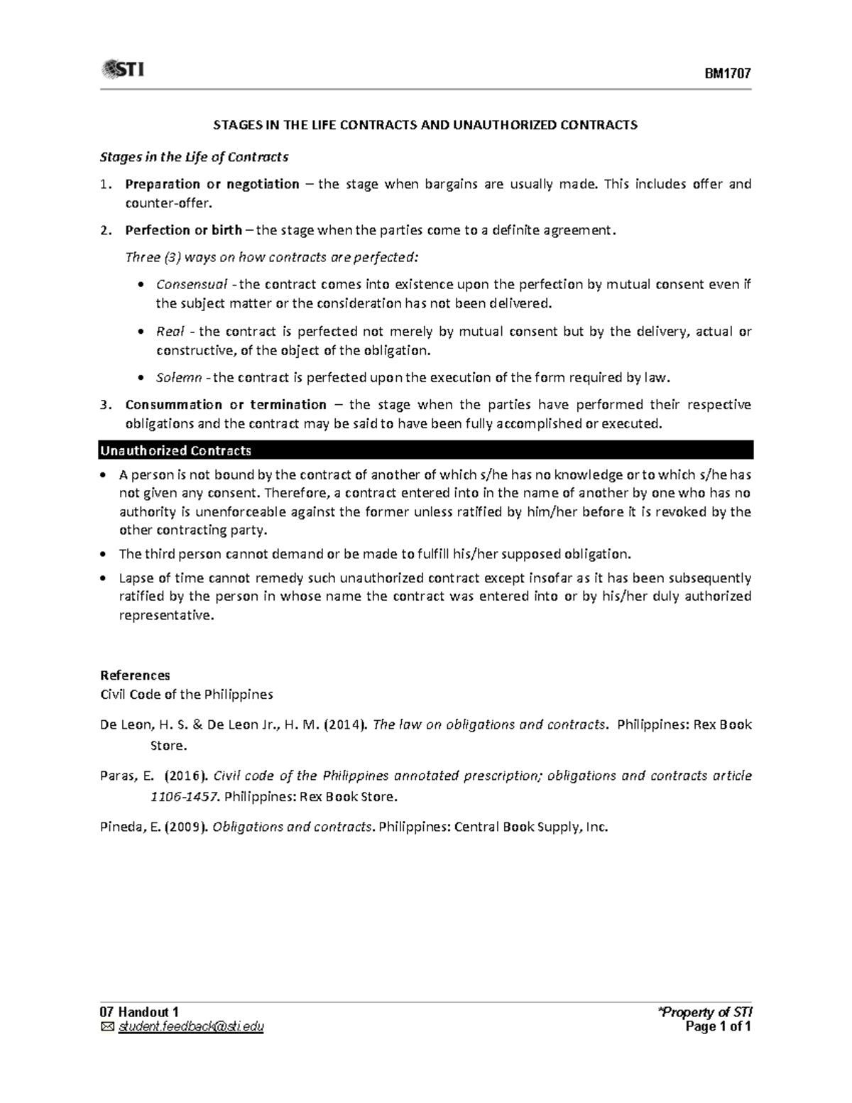 07 Handout 1 - Hfxigxjcgcucf - BM 07 Handout 1 *Property Of STI Student ...