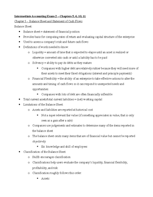 Intermediate Accounting Test 1 Study Guide - Investments, Debt ...