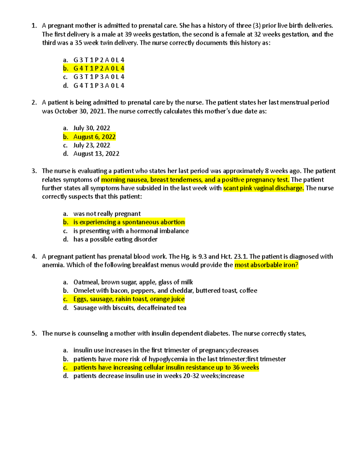 maternity-practice-test-early-pregnancy-a-pregnant-mother-is-admitted