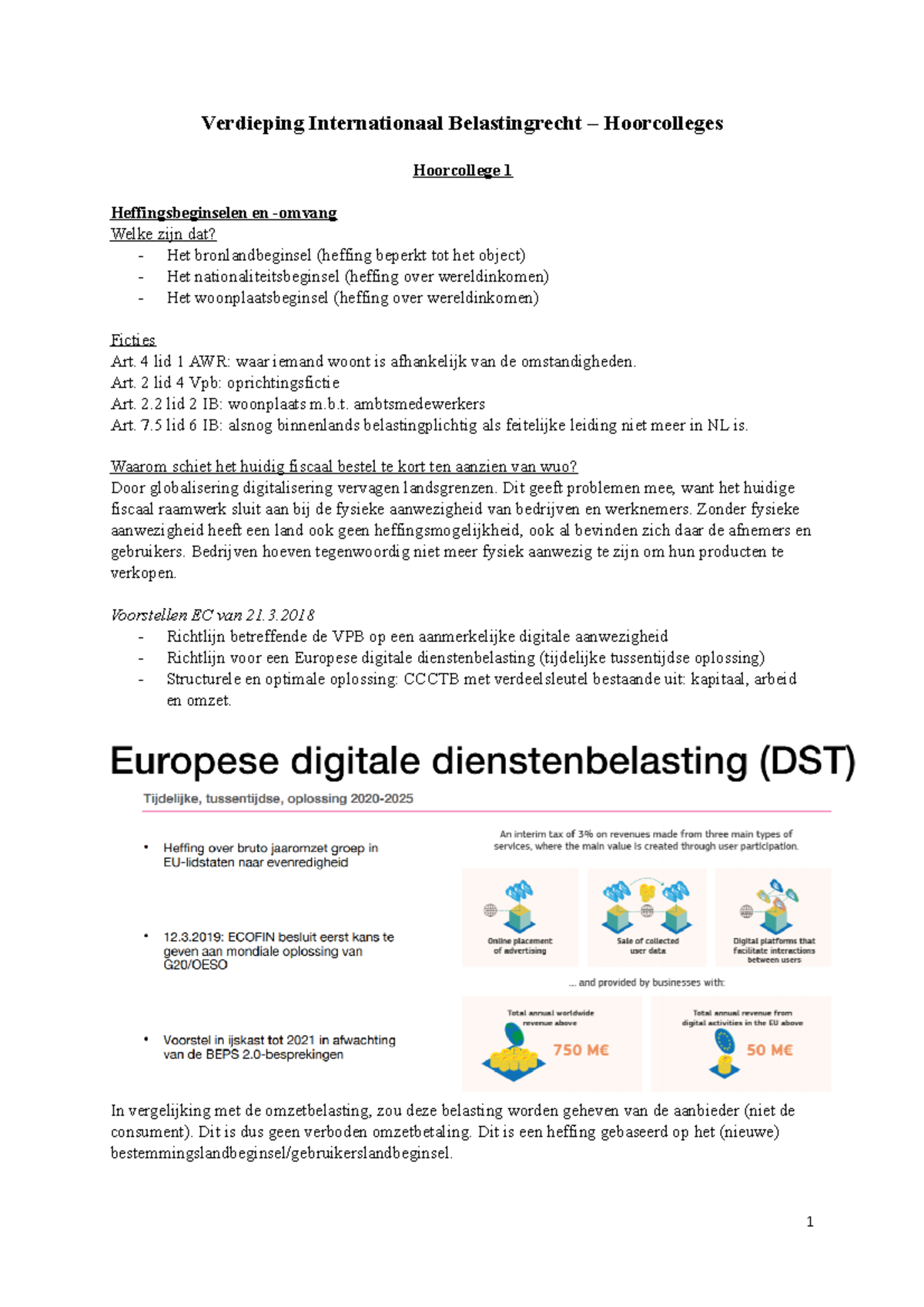 Verdieping Internationaal Belastingrecht - HC 1 T/m 6 - Verdieping ...