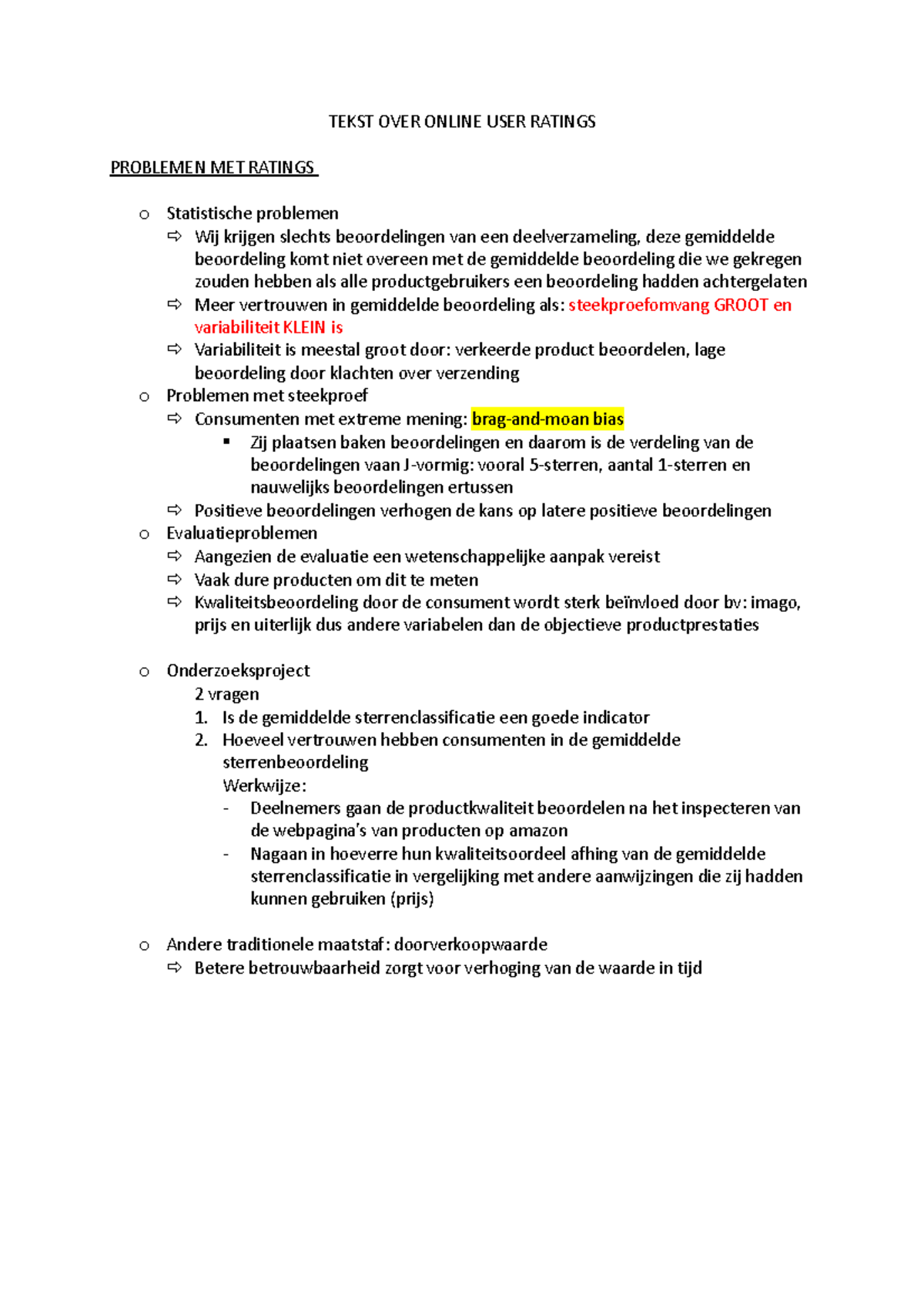 Tekst OVER Online USER Ratings Consumer Behaviour KU Leuven Studocu