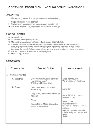 Esp Dlp 6 - N/A - DETAILED LESSON PLAN IN ESP Grade 6 Pamantayan sa ...