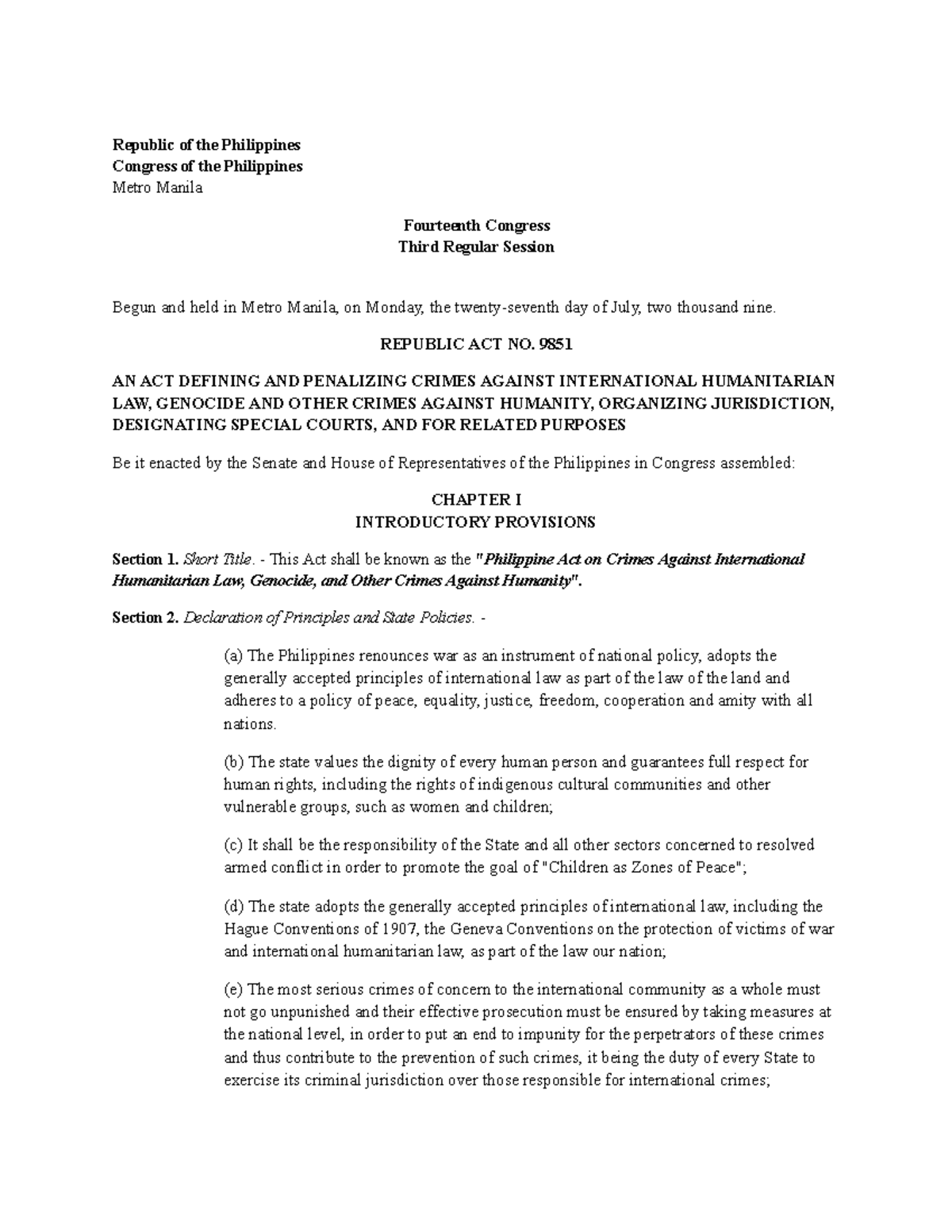 ra-9851-republic-act-9851-republic-of-the-philippines-congress-of