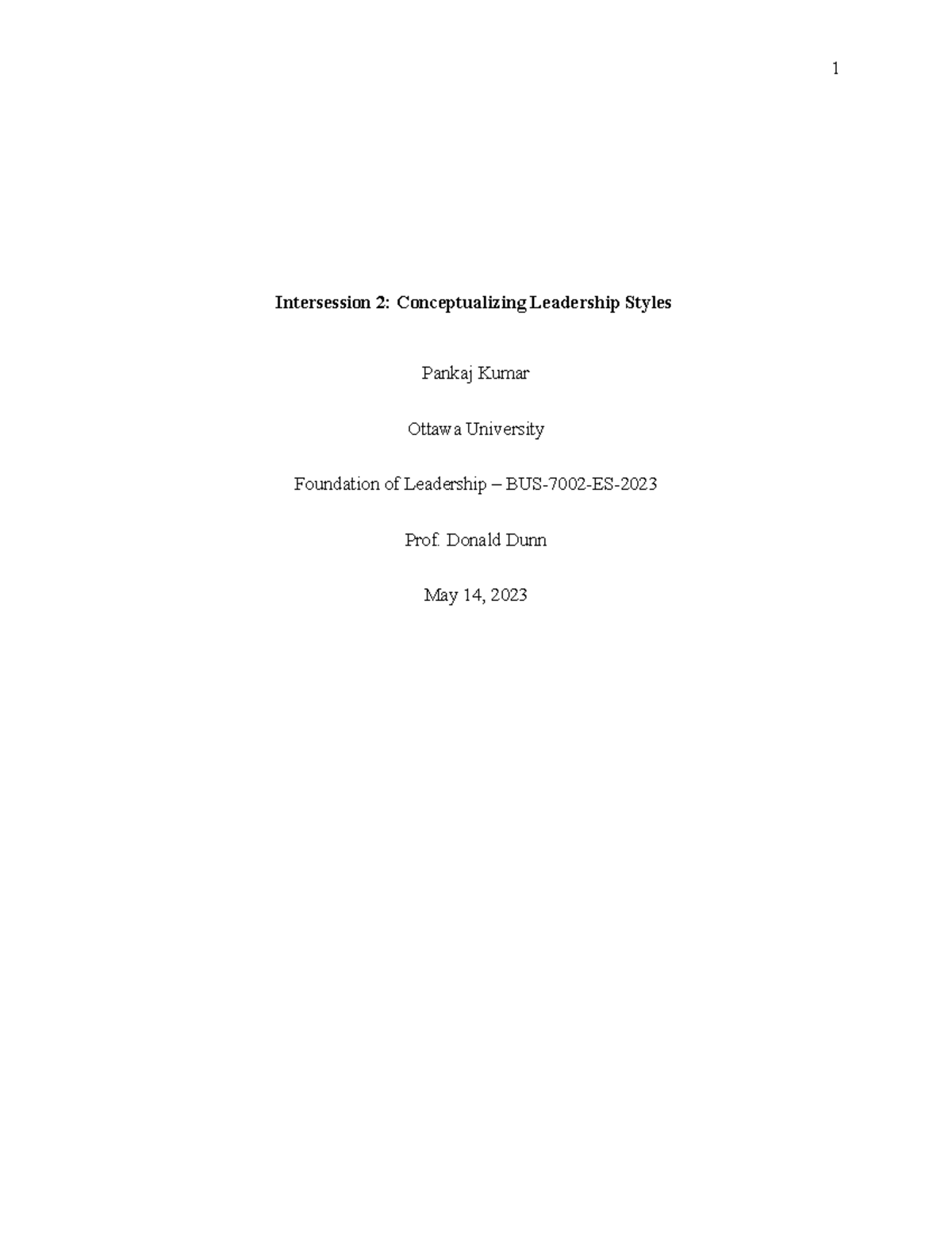 Kumar Pankaj Intersession 2 FL - Intersession 2: Conceptualizing ...