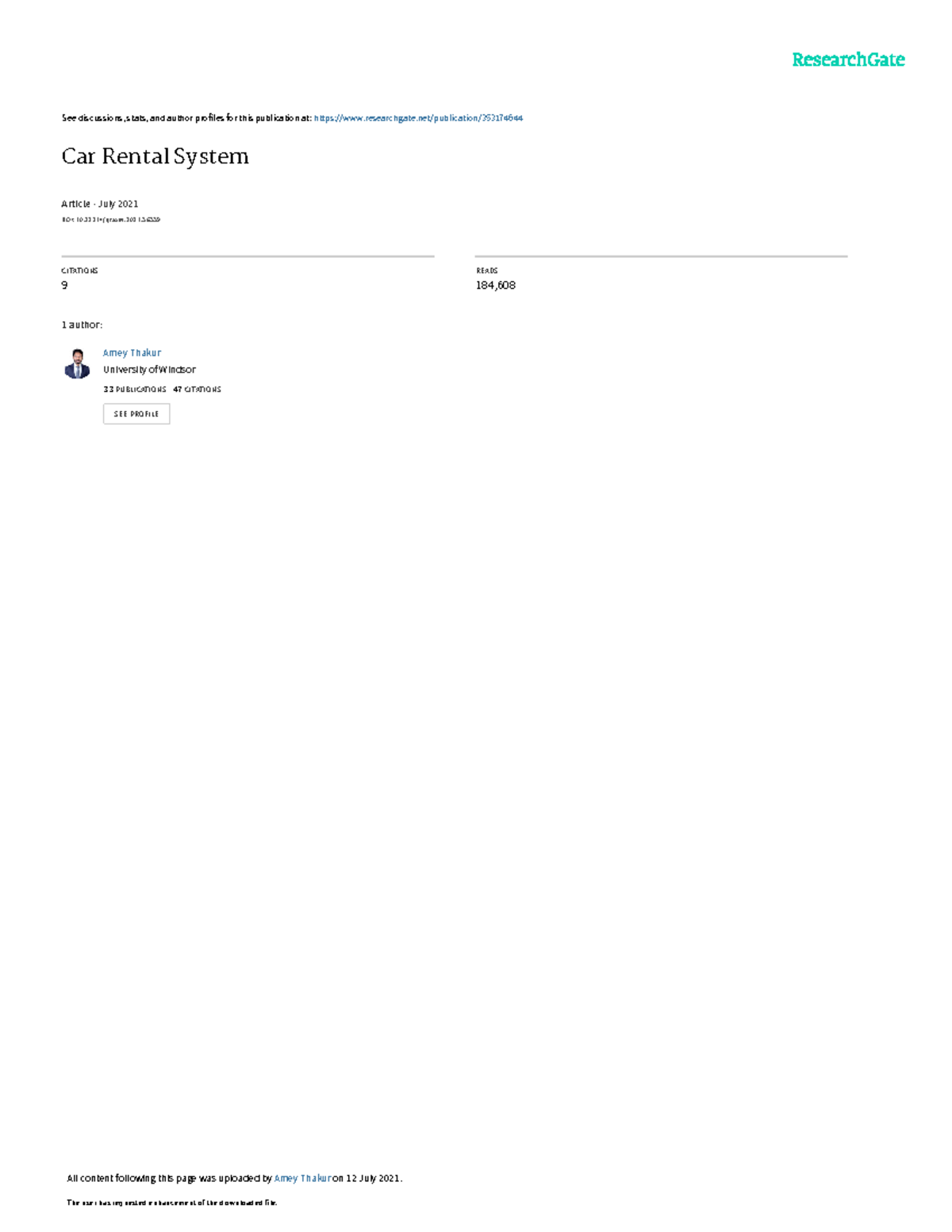 Car Rental System-17 - See discussions, stats, and author profiles for ...