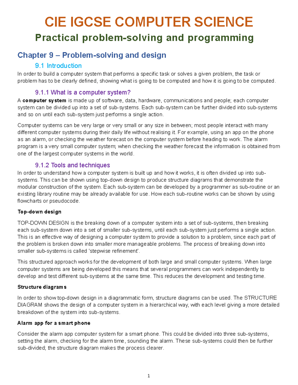 problem solving and design igcse computer science