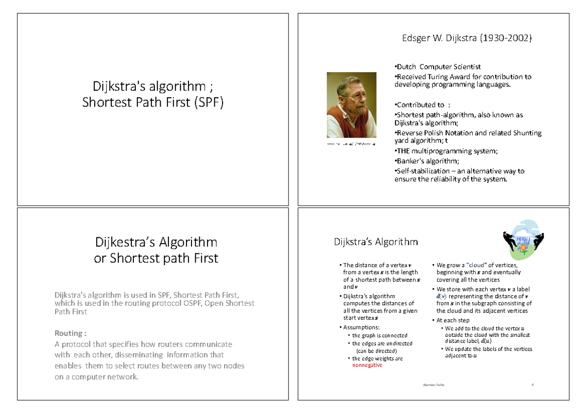 6-Dijkstra-ppt1920q2-1x4 - Dijkstra's algorithm ; Shortest Path First ...