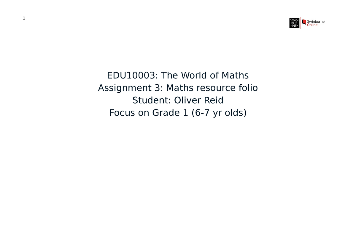 edu10003 world of maths assignment 3 presentation