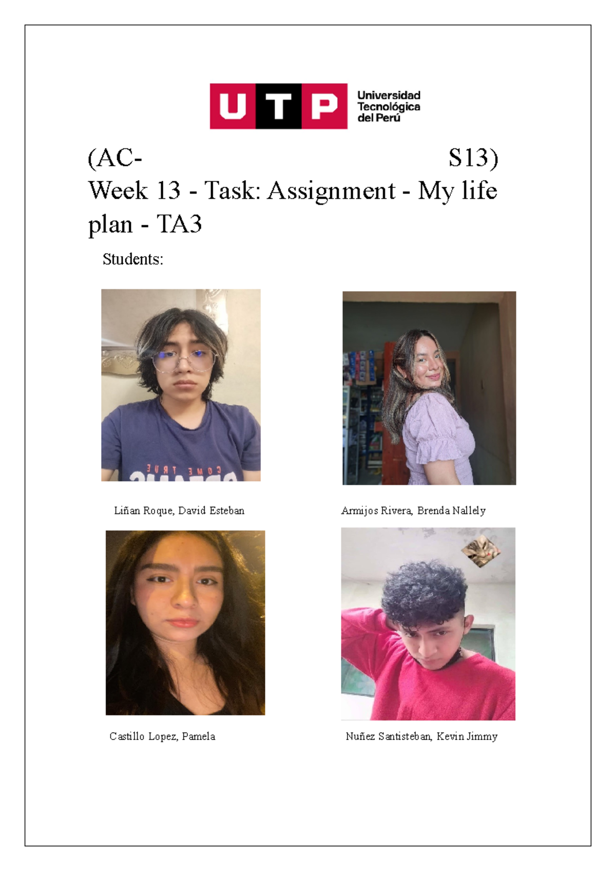 Ingles IV TASK 13 - tarea de la semana 13. - (AC- S13) Week 13 - Task ...