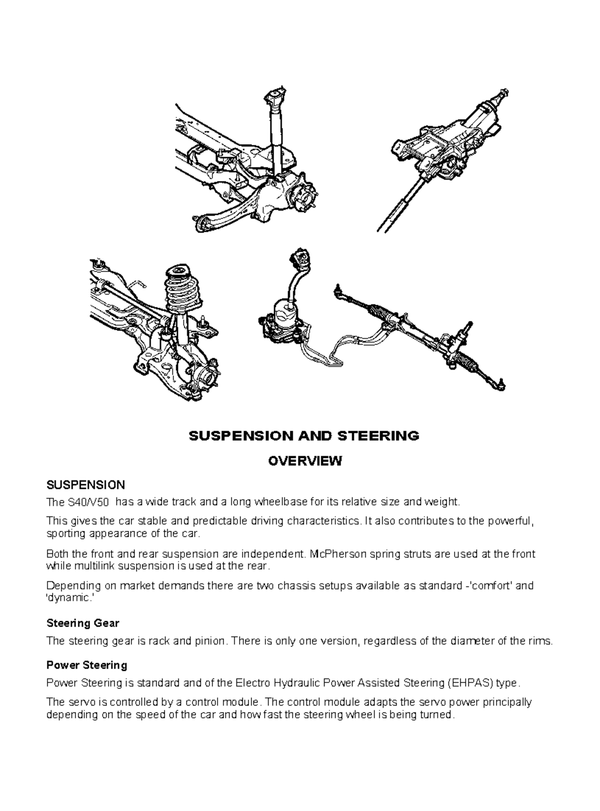 Volvo steering pump PDF - SUSPENSION AND STEERING OVERVIEW SUSPENSION ...