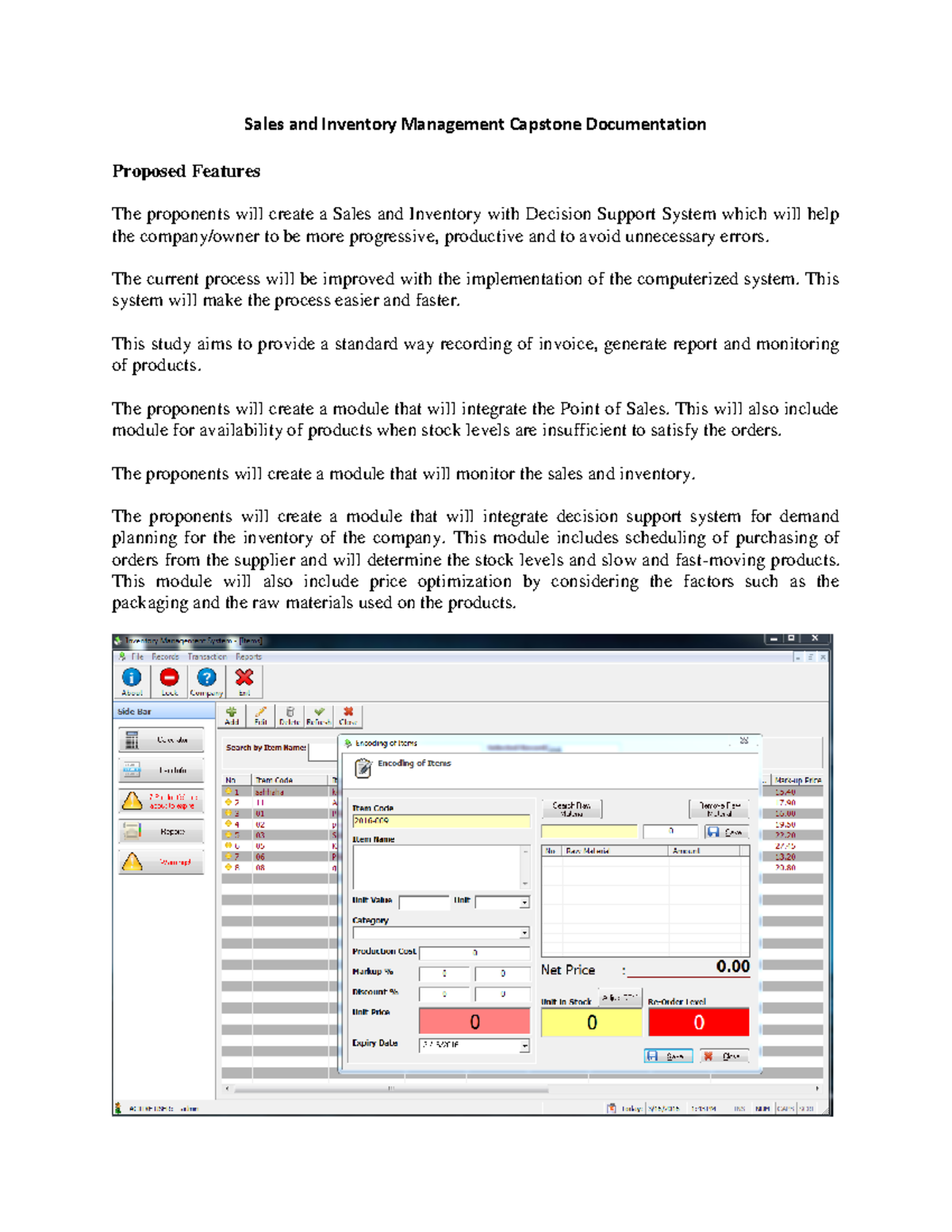 Sales and Inventory Management Capstone Documentation The current