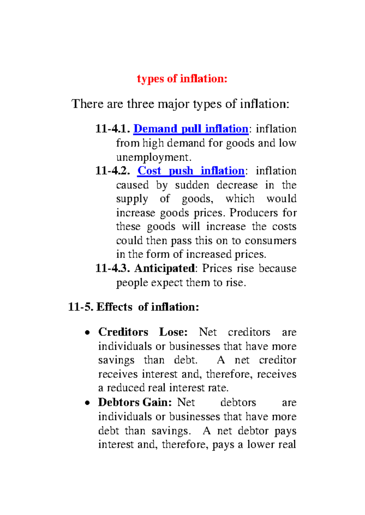 Exam, Questions And Answers - Types Of Inflation: There Are Three Major ...