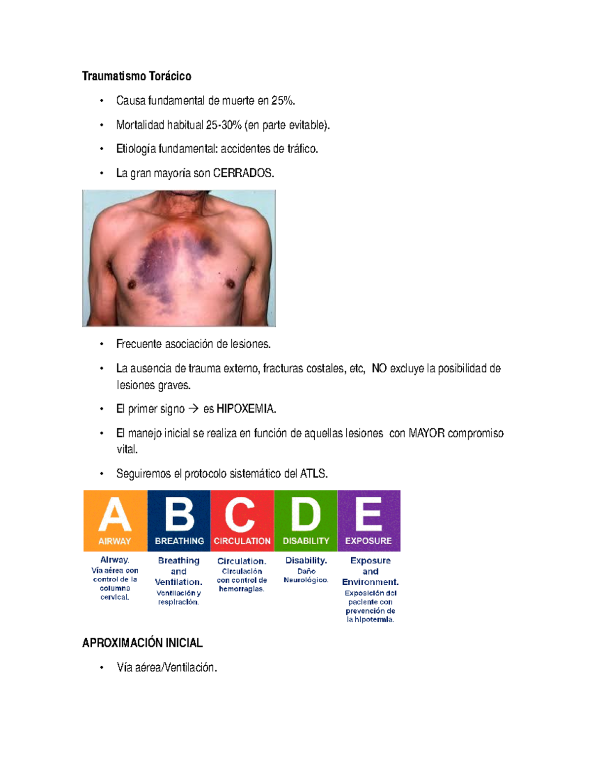 Traumatismo Toracico Trauma Unach Traumatismo Causa Fundamental De Muerte En Studocu