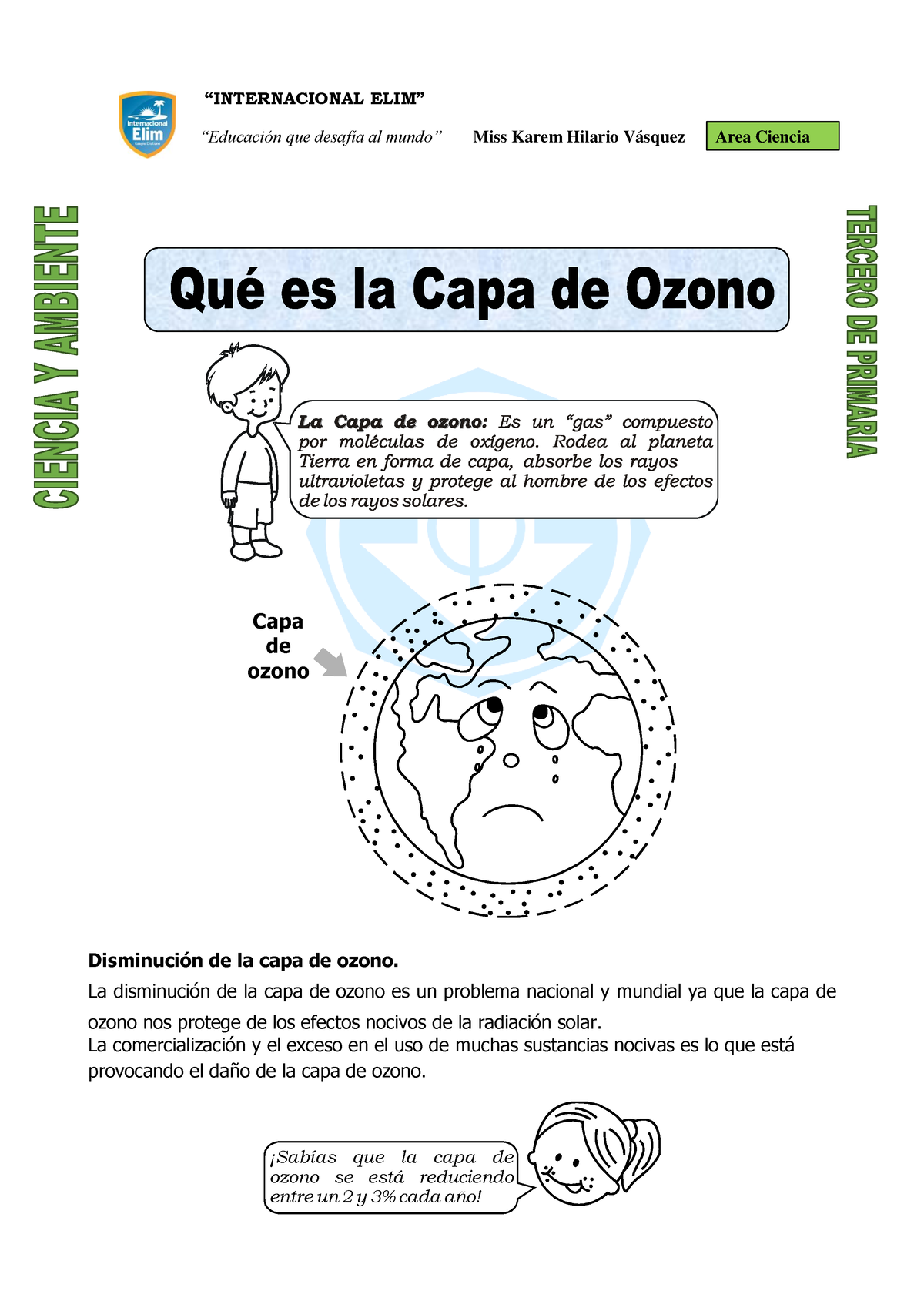 Ciencia Ro Capa De Ozono Internacional Elim Educaci N Que Desaf A