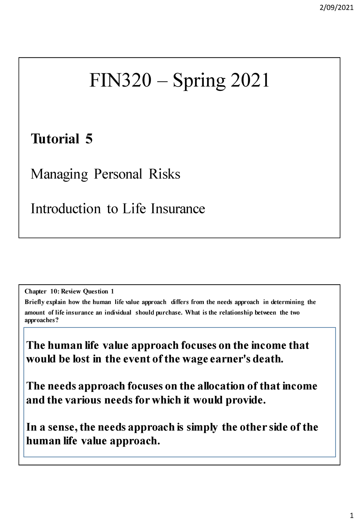 FIN320 Week 6 Tutorial Solutions - FIN320 – Spring 2021 Tutorial 5 ...