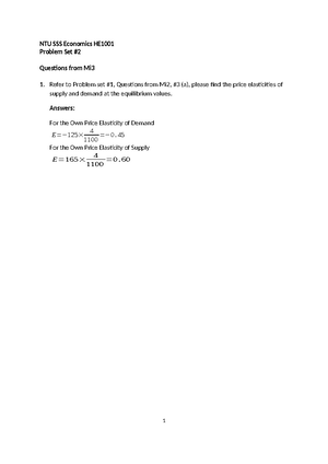 HE1001 Tutorial 2 HW with answers - NTU SSS Economics HE Tutorial 2 ...
