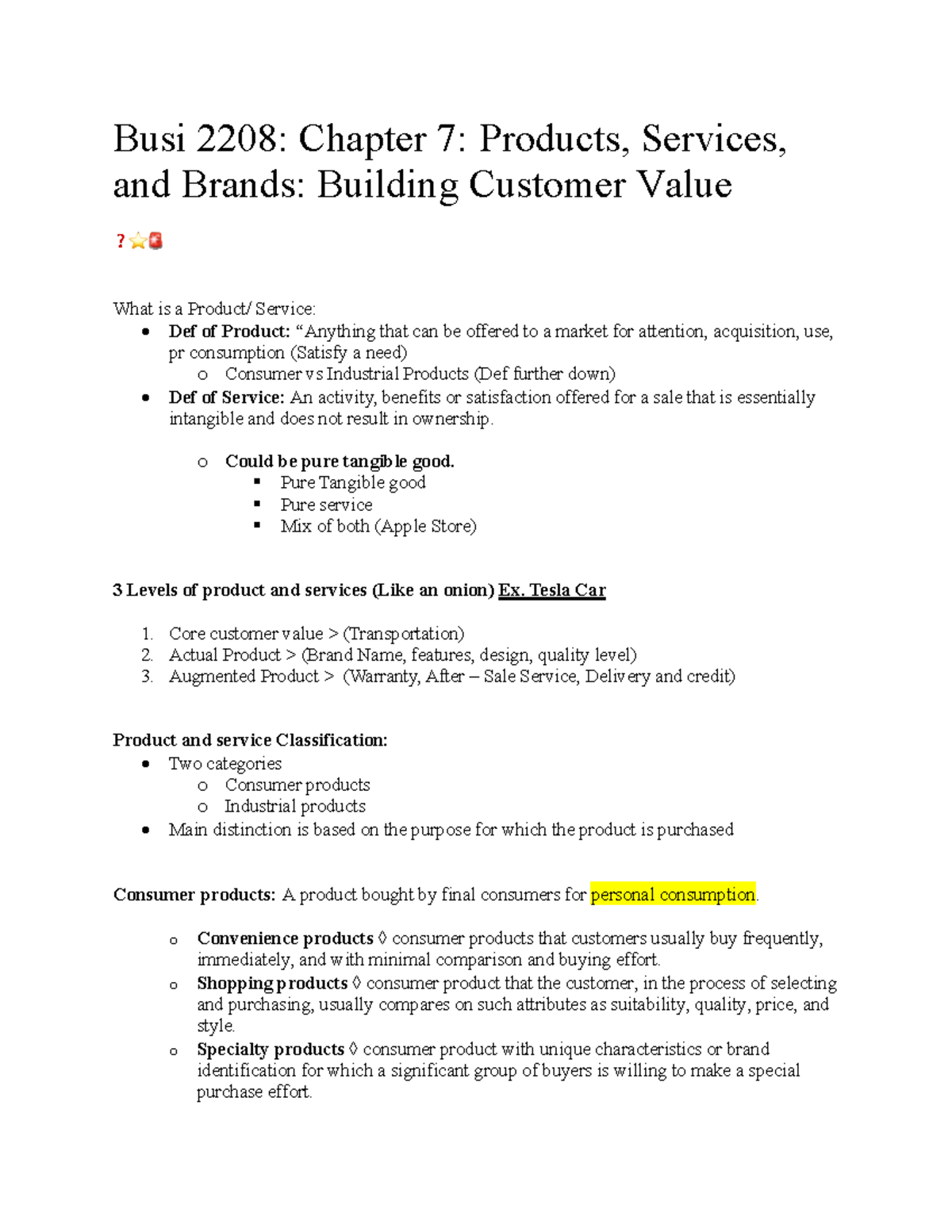 Chapter 7 - Pruduct, Services, and Brands - Busi 2208: Chapter 7 ...