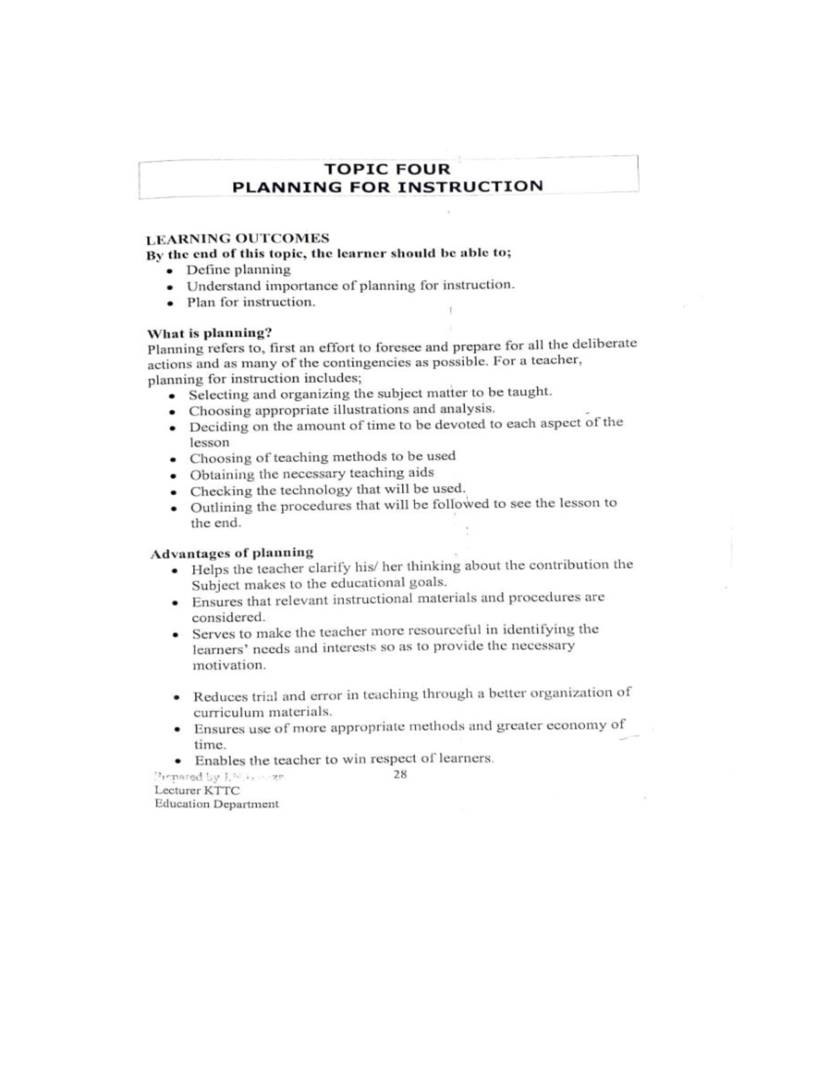 Planning For Instruction Introduction To Computer Systems Studocu