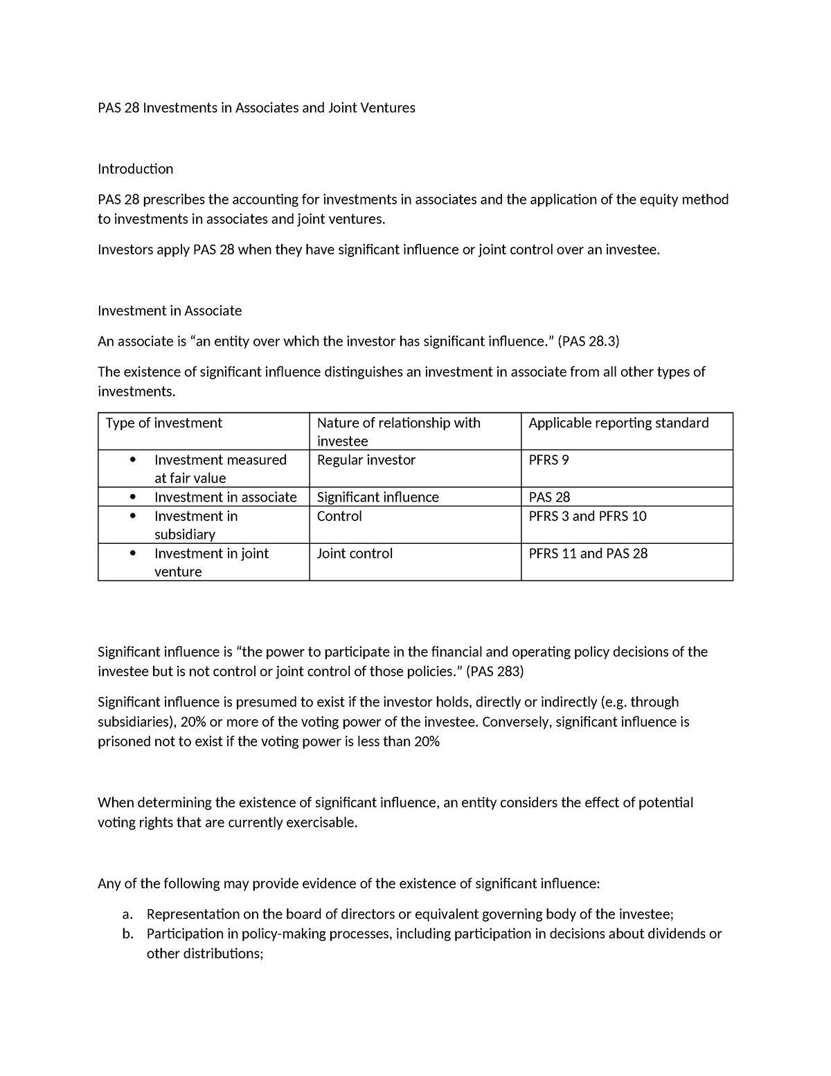 Cfas, summary pas 28 - PAS 28 Investments in Associates and Joint ...