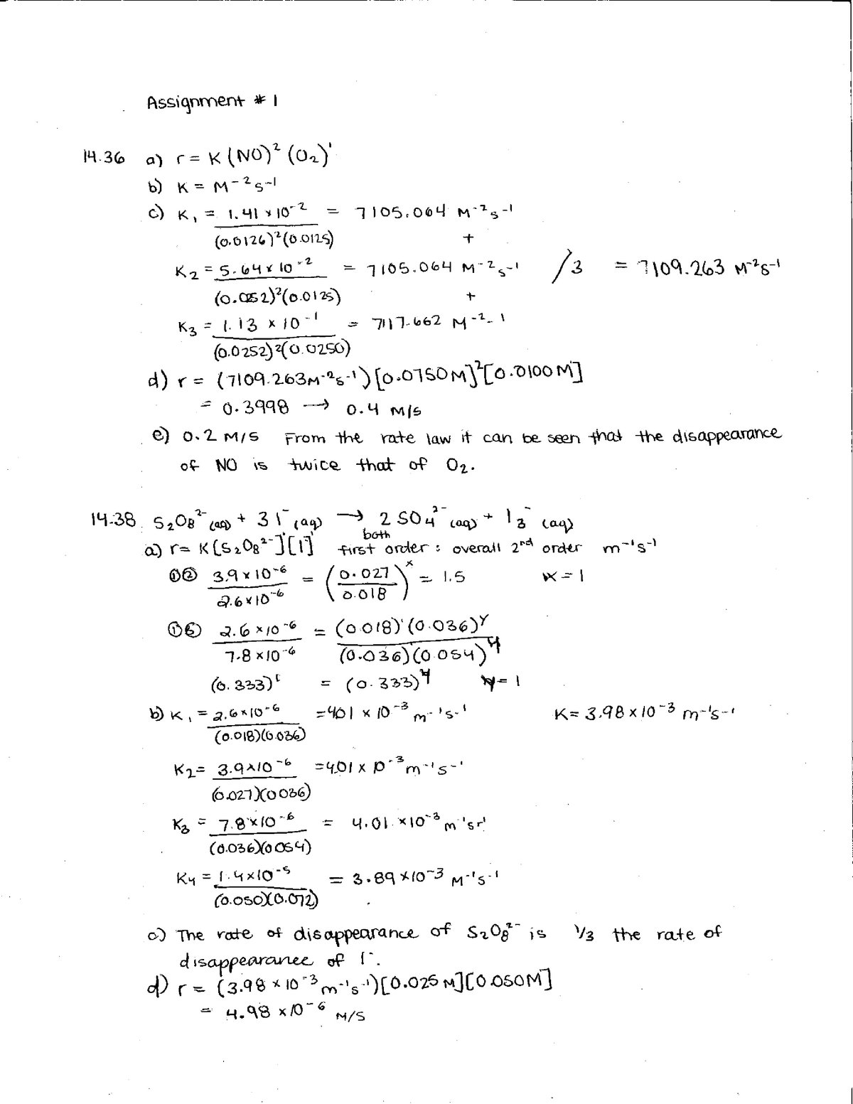 chem 218 assignment 1