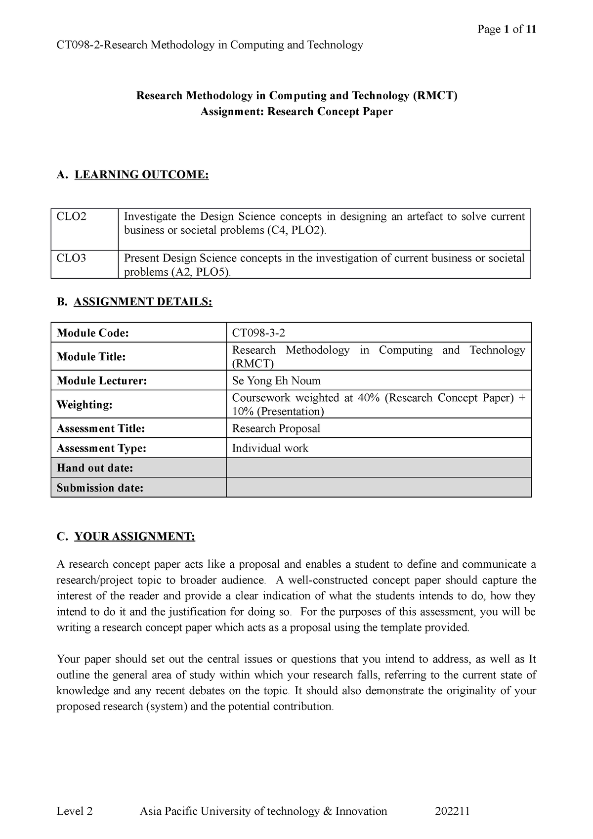 assignment problem in rmt