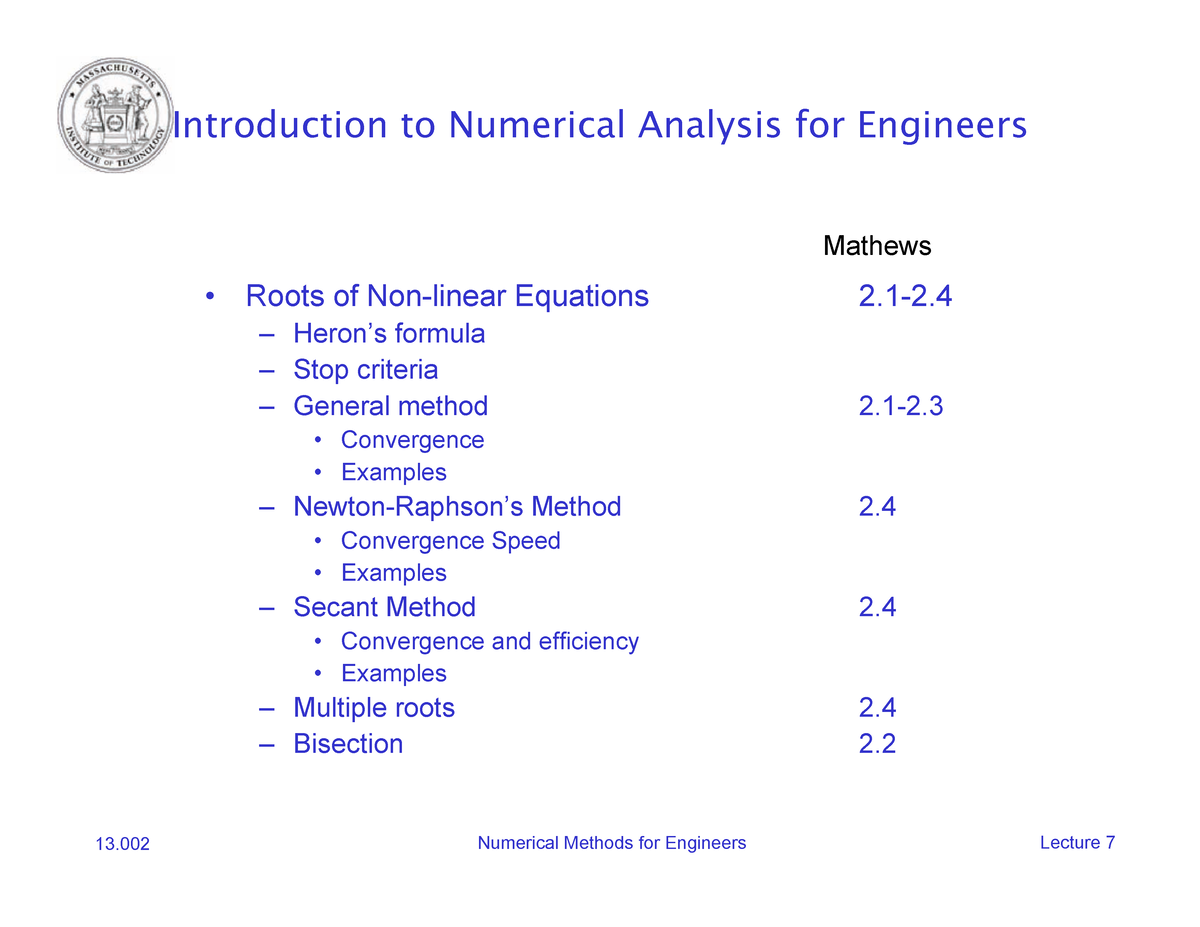 4a0246600679993381 D1cd15ccfc0a91 Lect 7 - Introduction To Numerical ...