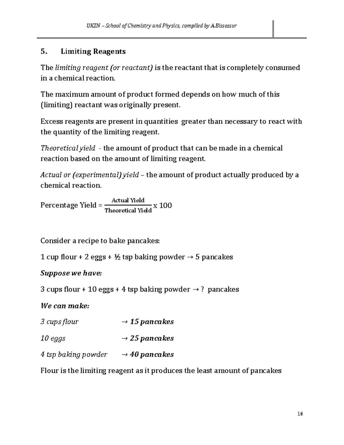 2. Chapt 3 Limiting reagents and stoichiometry of combustion reactions Pages 16 25