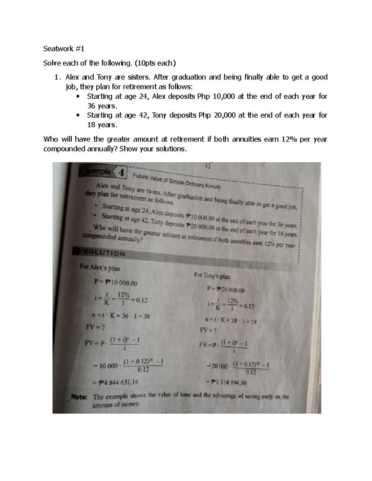 Module Answer Key For General Mathematics Seatwork Solve Each Of The Following Pts