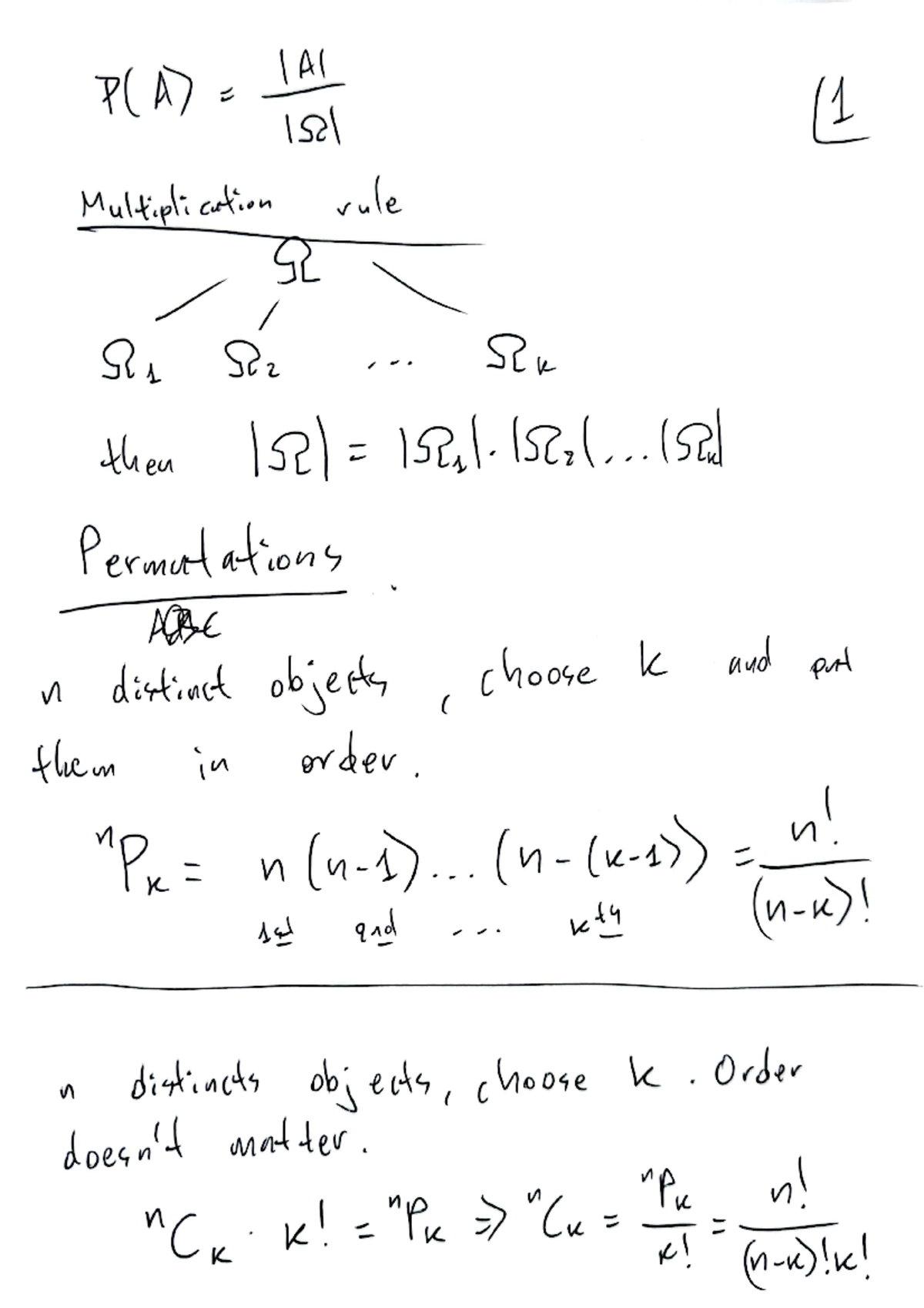 Lecture notes W02 L01 - P(A) IAI 1501 1 Multiplication rule II Rs Soz ...