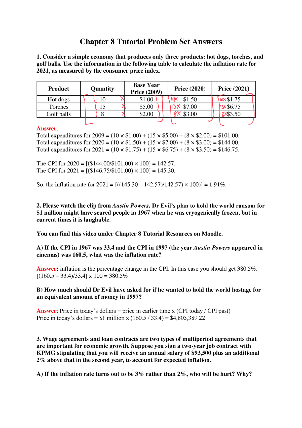 Chapter 8 Tutorial Problem Set Revised Answers - Chapter 8 Tutorial ...